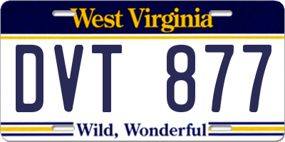WV license plate DVT877