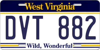 WV license plate DVT882
