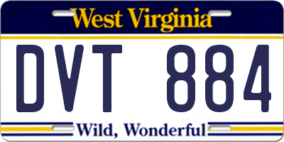 WV license plate DVT884