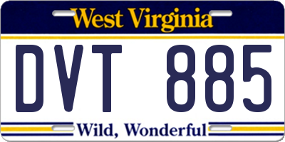 WV license plate DVT885