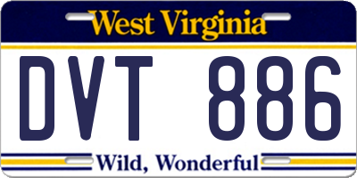 WV license plate DVT886