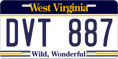 WV license plate DVT887