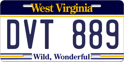 WV license plate DVT889