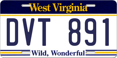 WV license plate DVT891