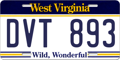 WV license plate DVT893