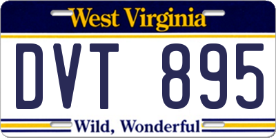 WV license plate DVT895