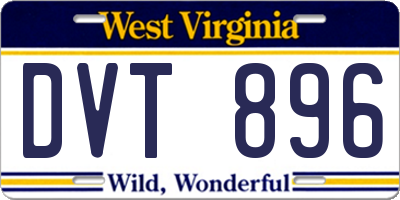 WV license plate DVT896