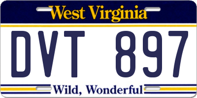 WV license plate DVT897