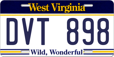 WV license plate DVT898