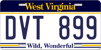 WV license plate DVT899