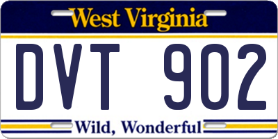 WV license plate DVT902