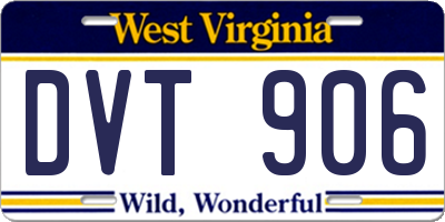 WV license plate DVT906