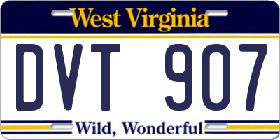 WV license plate DVT907