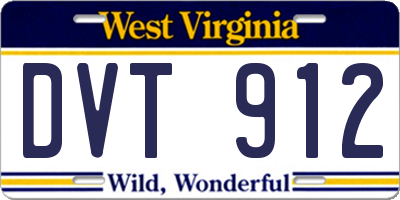 WV license plate DVT912