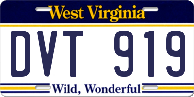 WV license plate DVT919