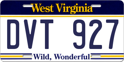 WV license plate DVT927