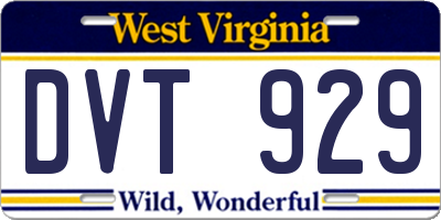 WV license plate DVT929