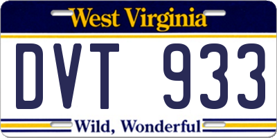 WV license plate DVT933