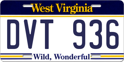 WV license plate DVT936