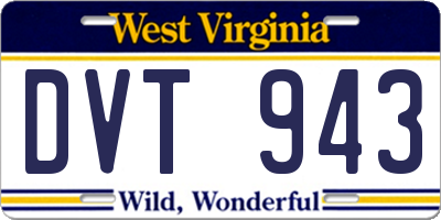 WV license plate DVT943