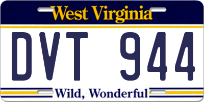 WV license plate DVT944