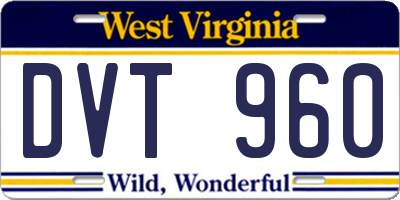 WV license plate DVT960