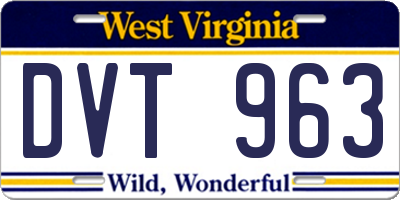 WV license plate DVT963