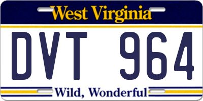 WV license plate DVT964
