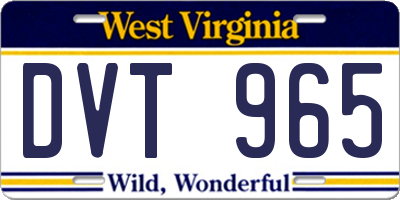 WV license plate DVT965