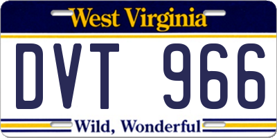 WV license plate DVT966