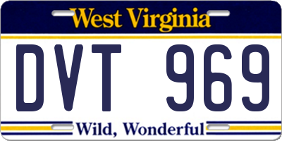 WV license plate DVT969