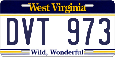 WV license plate DVT973