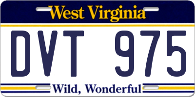 WV license plate DVT975