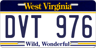 WV license plate DVT976