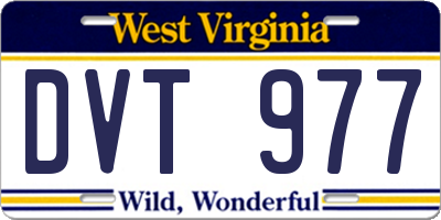 WV license plate DVT977