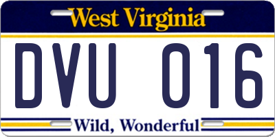 WV license plate DVU016