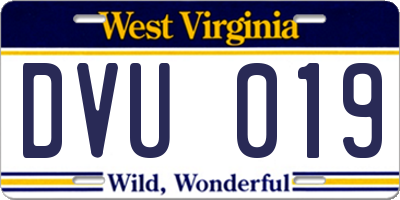 WV license plate DVU019