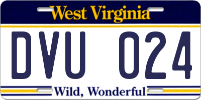 WV license plate DVU024