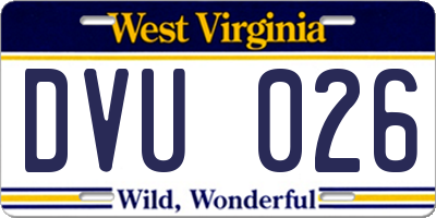 WV license plate DVU026