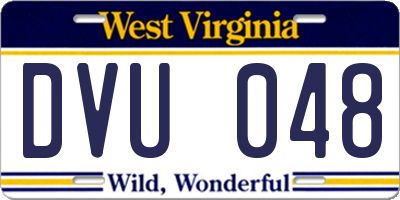 WV license plate DVU048
