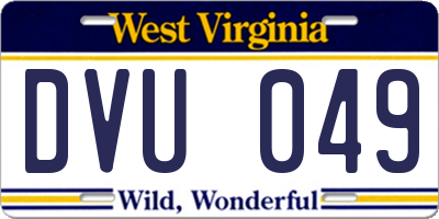 WV license plate DVU049