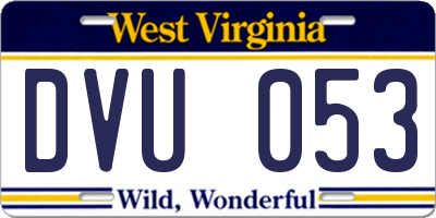 WV license plate DVU053