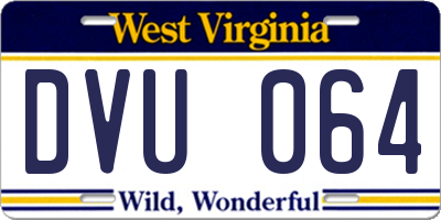 WV license plate DVU064