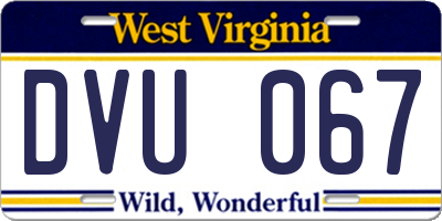 WV license plate DVU067