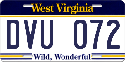 WV license plate DVU072