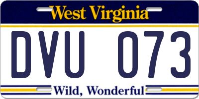 WV license plate DVU073