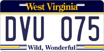 WV license plate DVU075
