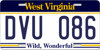 WV license plate DVU086