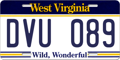 WV license plate DVU089