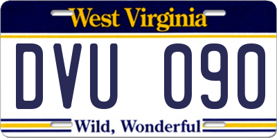 WV license plate DVU090